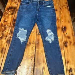 American Eagle Outfitters Blue Skinny Distressed Jeans
